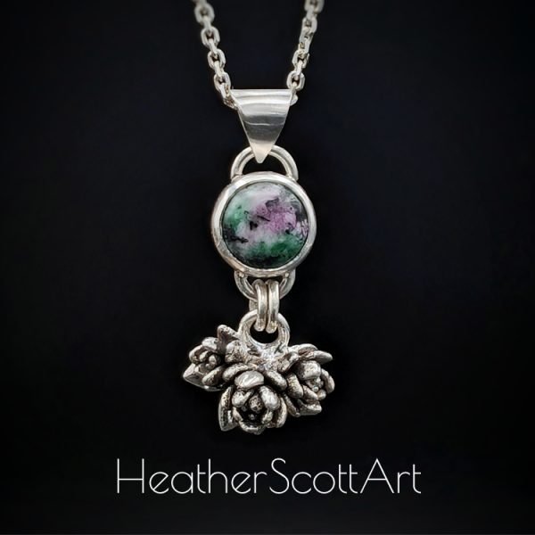 Ruby in Zoisite Succulent Necklace