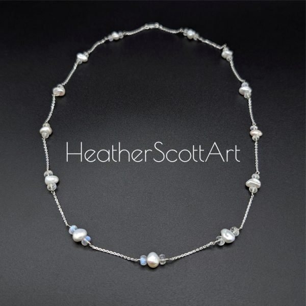 Pearls & Rainbow Moonstones